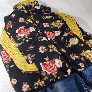 Kensie Jean's Reversible Floral/Navy Vest